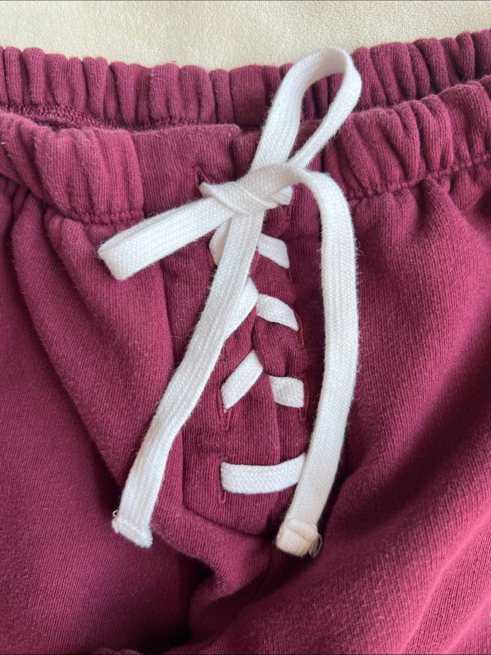 PINK Victoria's Secret Maroon Jogger Sweatpants with White Logo XS - Picture 3 of 5